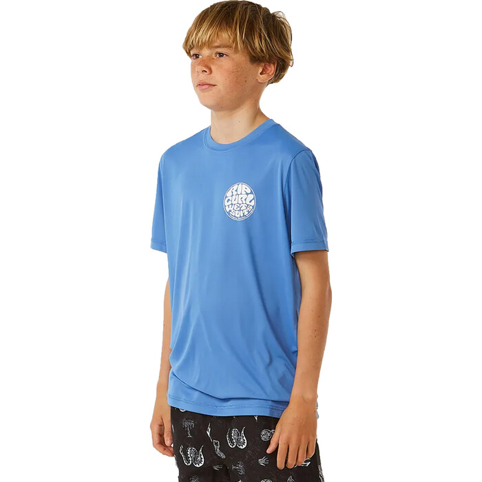 Rip Curl Jungen Surflite 2024 Icons UPF Kurzarm-Lycra-Weste 12ABRV - Blue Yonder